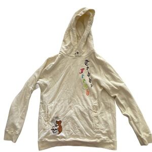 Teddy Fresh Hoodie Ivory Flowers Size Small